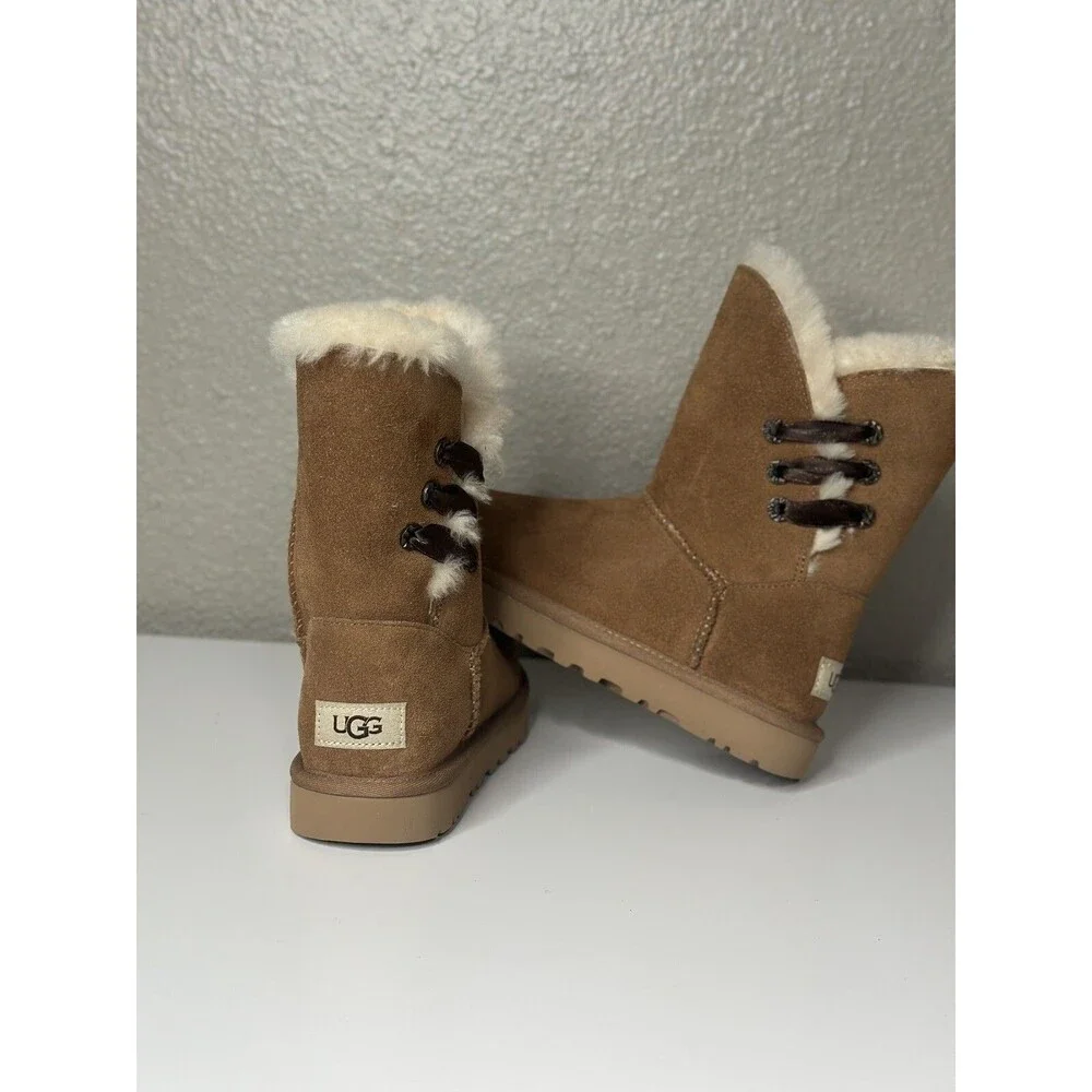 UGG Constantine Ribbon Accent Chestnut Boots Tan Chesnu Brand New Size 5